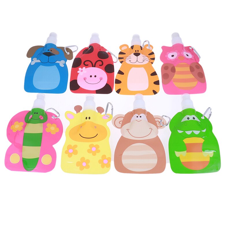 Portatile Pieghevole Del Fumetto Animale Bottiglia della Bevanda di Viaggio Eco-amichevole di Sicurezza per I Bambini del Regalo Dei Bambini 300-350Ml per I Bambini Il Regalo