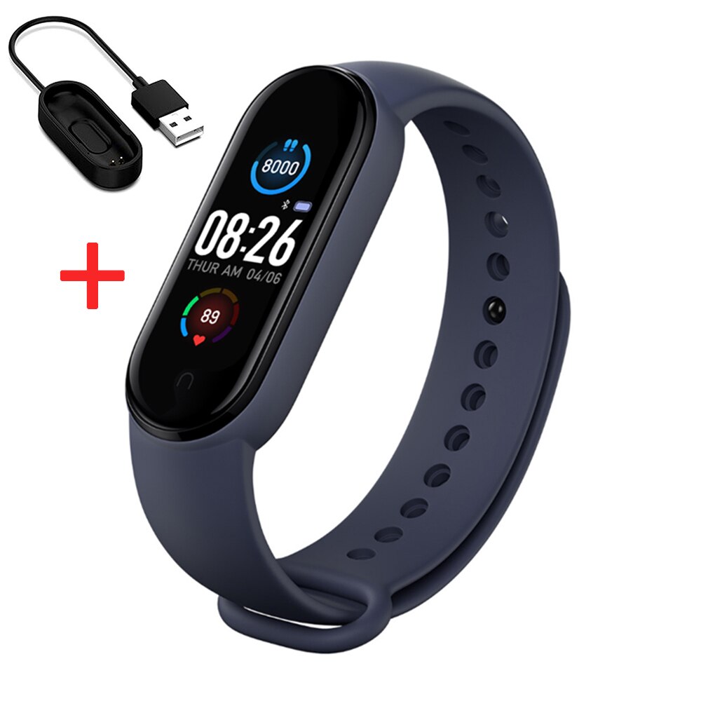 M5 Smart Band Mannen Vrouwen M5 Smart Horloge Hartslag Bloeddruk Sleep Monitor Stappenteller Bluetooth Verbinding Voor Ios Android: Blauw