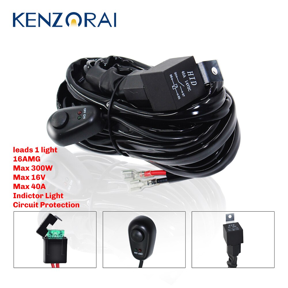 4/7 Inch LED Lens Work Light Bar Flood Beam Car Driving for Off Road SUV ATV Truck 4x4 UAZ Boat Motorcycle 12V 24V Auto Fog Lamp: Wiring 300W