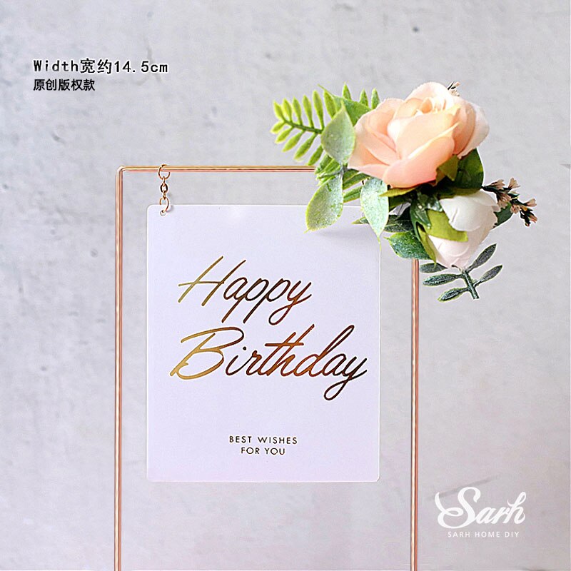 Crown Swan Gold Feather Cake Topper Hollow Star Birthday Party Decoration for Baby Shower Baking Supplies Anniversary Sweet: Square white