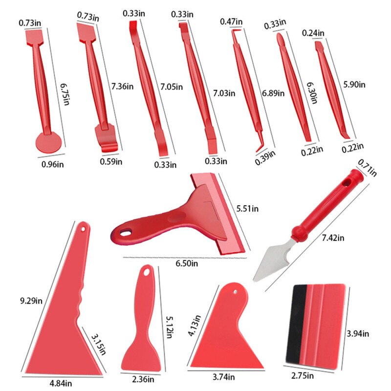 13Pcs Car Sticker Vinyl Wrap Film Squeegee Scraper Tools Car Stickers Installation Kit Cutter Knife Car Styling Auto Accessories