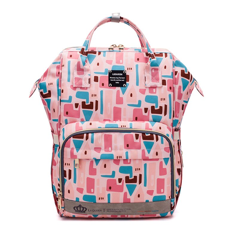 Lequeen-Bolsa de pañales para bebé, mochila de viaje, bolsa de lactancia, portátil, multicolor: type g