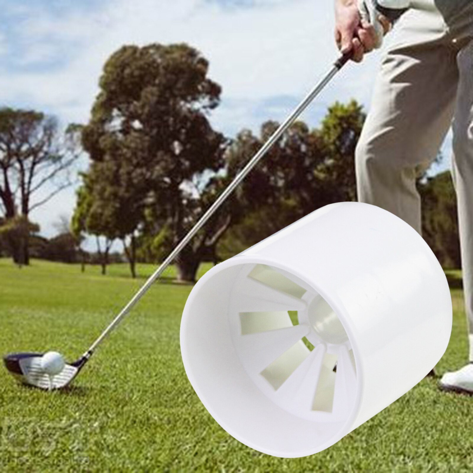 Golf Cup Hole Cups for Putting Green Backyard Training, White Plastic Training Ball Socket