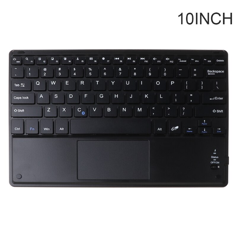 7/9/10 Inches Wireless Bluetooth Lightweight Keyboard with Touchpad Cellphone Tablet Keyboard Portable Travel Keypad: BK-10