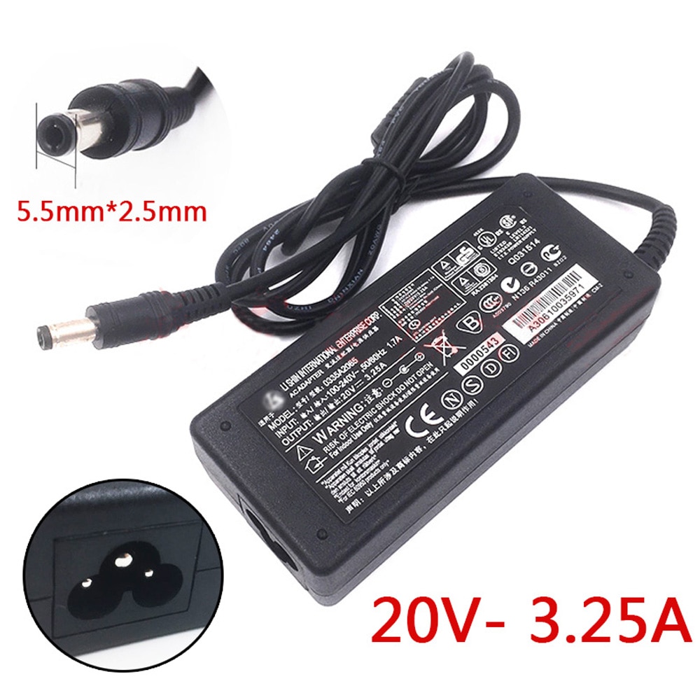 20V 3.25A 65W Ac/Dc Adapter Voeding Voor Zebra GK888TT GK888T GK888CN LP2844 Barcode Label printer