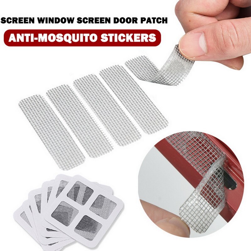 5 unids/set de red de malla adhesivo para ventana de casa Anti Mosquito insecto de la mosca reparación de la pantalla de pared parche pegatinas de malla de la ventana de la pantalla