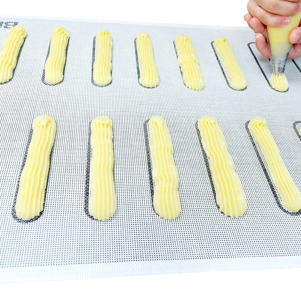 Dubbele kanten 4.7 en 2.36 inch Siliconen bakken liners Eclair 20 of 48 Cavity Non-stick Lady vinger Duim cake Bakken Mat