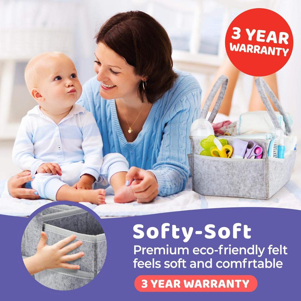 Foldbar filt baby ble puslebord og bil børnehaven væsentlige opbevaringsbakker baby ble caddy arrangør bærbar holder taske