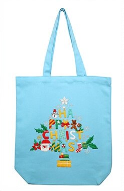 34*39Cm Halffabrikaten Leuke Kerst Kleur Canvas Tas Borduren Kit Handwerken Sets Voor Beginner Handgemaakte Canvas bag Xmas: Tree2