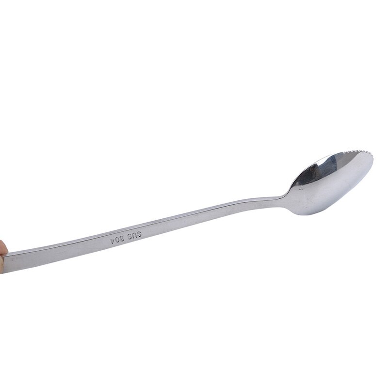 Apple Scraping Spoon Stainless Steel Fruit Spoon With Serrated Scraping Fruit Mud Spoon Kitchen Cutlery: Silver