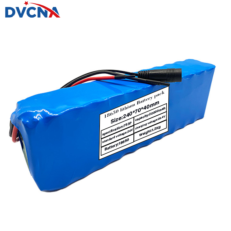 Batterie lithium-ion 7s3p 18650 24V, 20ah, 20000mAh, pour vélo électrique, avec chargeur