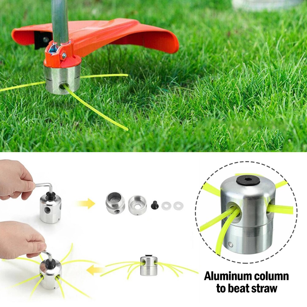 Universal Trimmer Head Aluminium Strimmer Head Trimmer Heads String Set Grass Brush Cutter Accessory Durable Strimmer Head