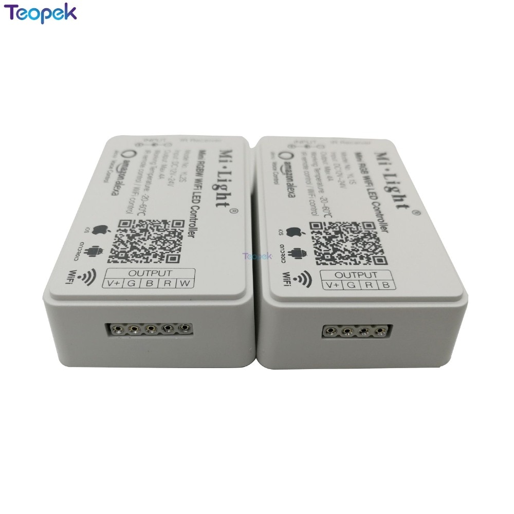 Mi.light Mini WiFi LED Smart Light Controller YL1S YL2S + 24 IR Key Remote 4G Group Alexa Control for RGB / RGBW LED Strip