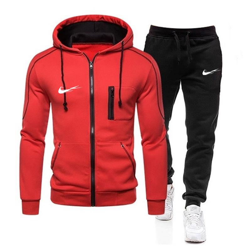 Vêtements de marque pour hommes, pull décontracté en coton, vêtements de sport à capuche pour hommes, costume deux pièces + pantalon, sweat-shirt, costume d'automne et d'hiver: Photo couleur 3 / 3xl