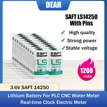 20Pcs 3.6V Saft LS14250 14250 1/2AA Li-Ion Batteria Met Pins Voor Plc Cnc Machine Tools Touch scherm Water Meter Lithium Batterij
