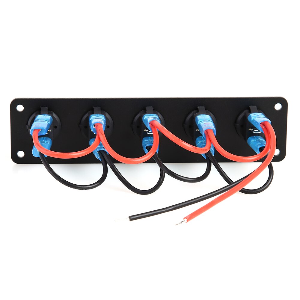 Waterproof Rocker Switch Panel LED 12V 20A 24V 10A DC 5 Gang Car Marine Blue Outdoor Personal Car Parts Decoration