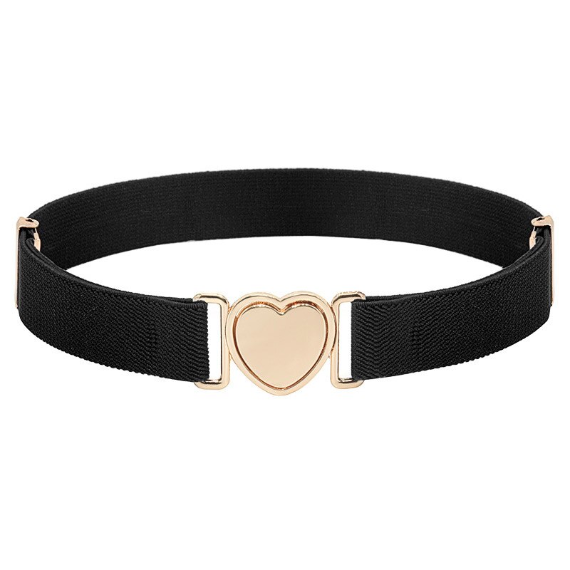 Style Heart Shape Buckle Stretch Belts Children Girls Multicolor Adjustable Elastic Waist Belts with for Dress Pants: 04