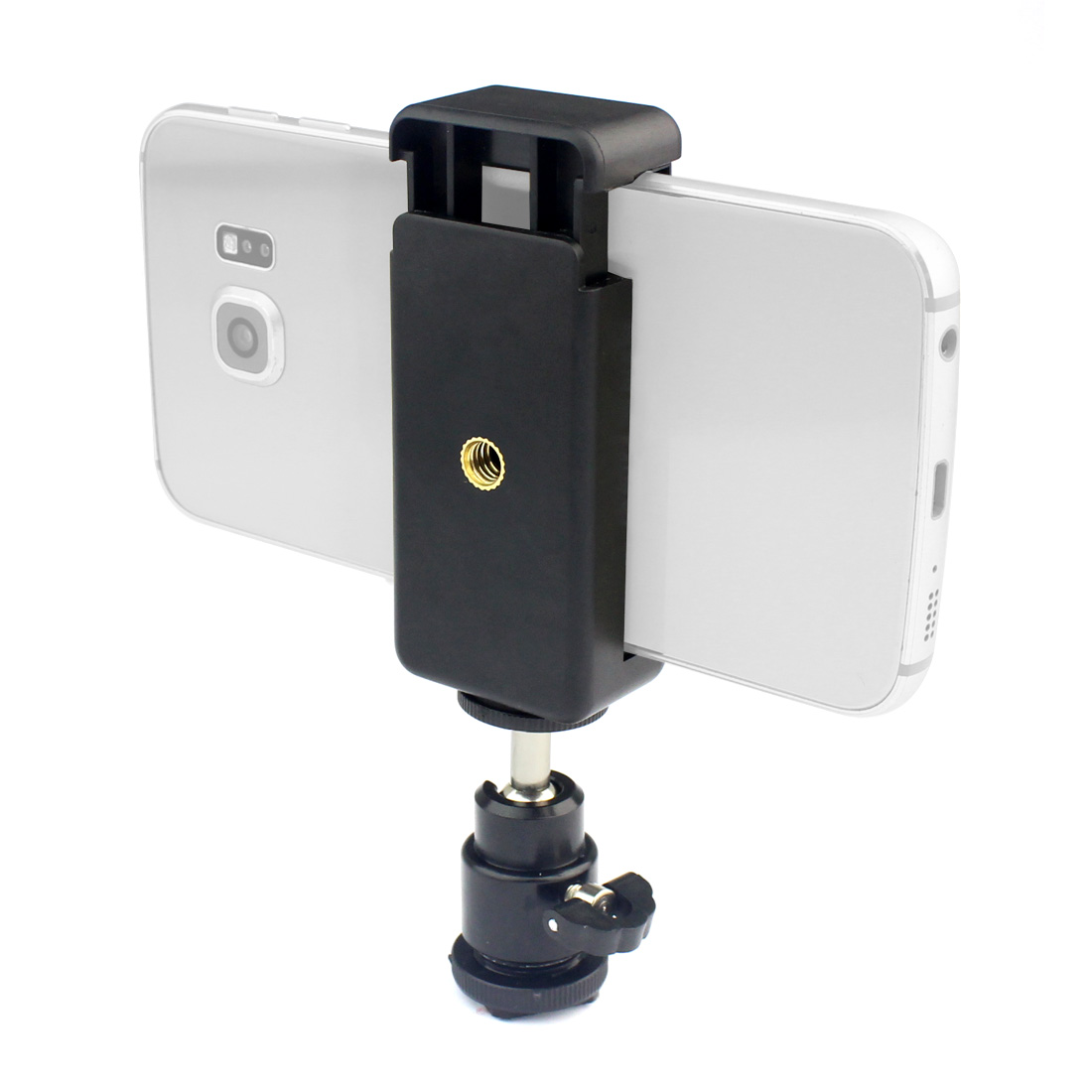 BGNing Auto Selfie Lock Clip Stick monopié de mano hebilla ajustable adaptador de soporte de teléfono para Gopro HERO 8 7 6 5 Cámara de Acción: Color gris