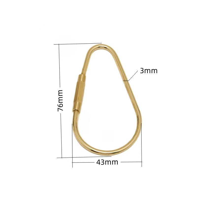 Brass Keychain Minimalist Thread Buckle Screw Key Ring Retro Copper Car Key Ring: Orange