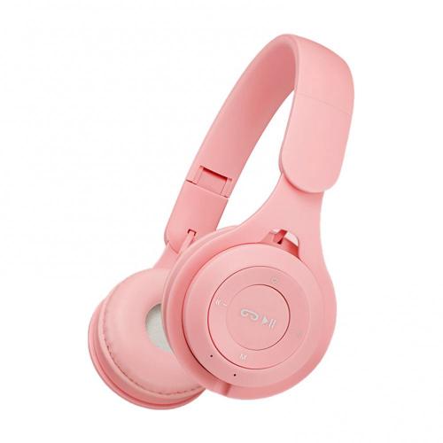 M6 Wireless Foldable Headset Macarons Heavy Bass Bluetooth Gaming Music call Sports Comfortable To Wear Headphon: Pink