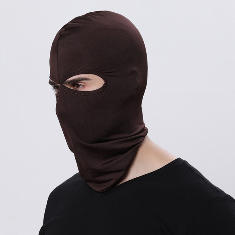 16 Color Balaclava for Men Hats Beanie Lycra Face Ski Mask Bonnets for Women Nurse Cap for Men Outdoor Sun Protection Hood MZ100: Brown