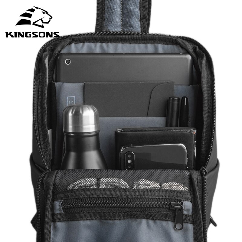 Kingsons multifunktion lille rygsæk crossbody taske vandtæt herre brysttaske 11 tommer laptop ipad skuldertaske herre brysttaske