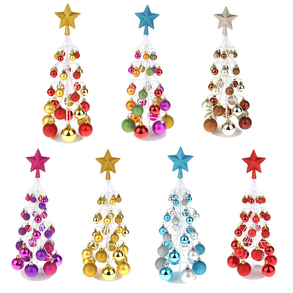Mini Christmas Bauble Tree Ball Xmas Home Table Centerpiece Decor