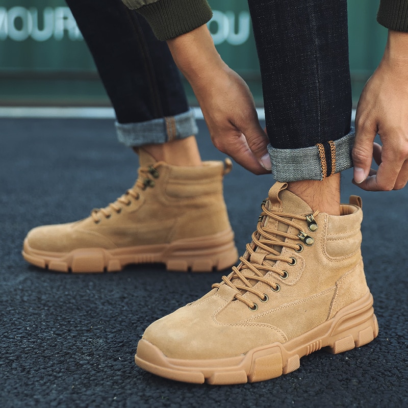 Heren Laarzen Winter Laarzen Britse Trend Mannen Laarzen Retro Laarzen Tij Tooling Schoenen Mode Mannen Sneeuw Schoenen Werken veiligheid Schoenen