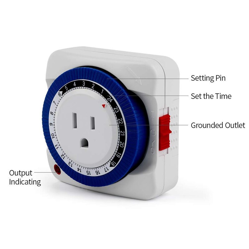 Outlet Timer Switch 24 Hour Plug-in Electric Mechanical Outlet Timer Switch Outlet Mechanical Timing Socket US Plug