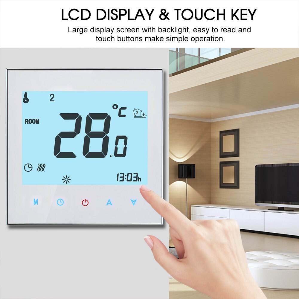 Electric Heating Thermostat Smart WiFi Digital Temperature Controller Tuya/SmartLife APP Control Voice Control LCD Thermostat