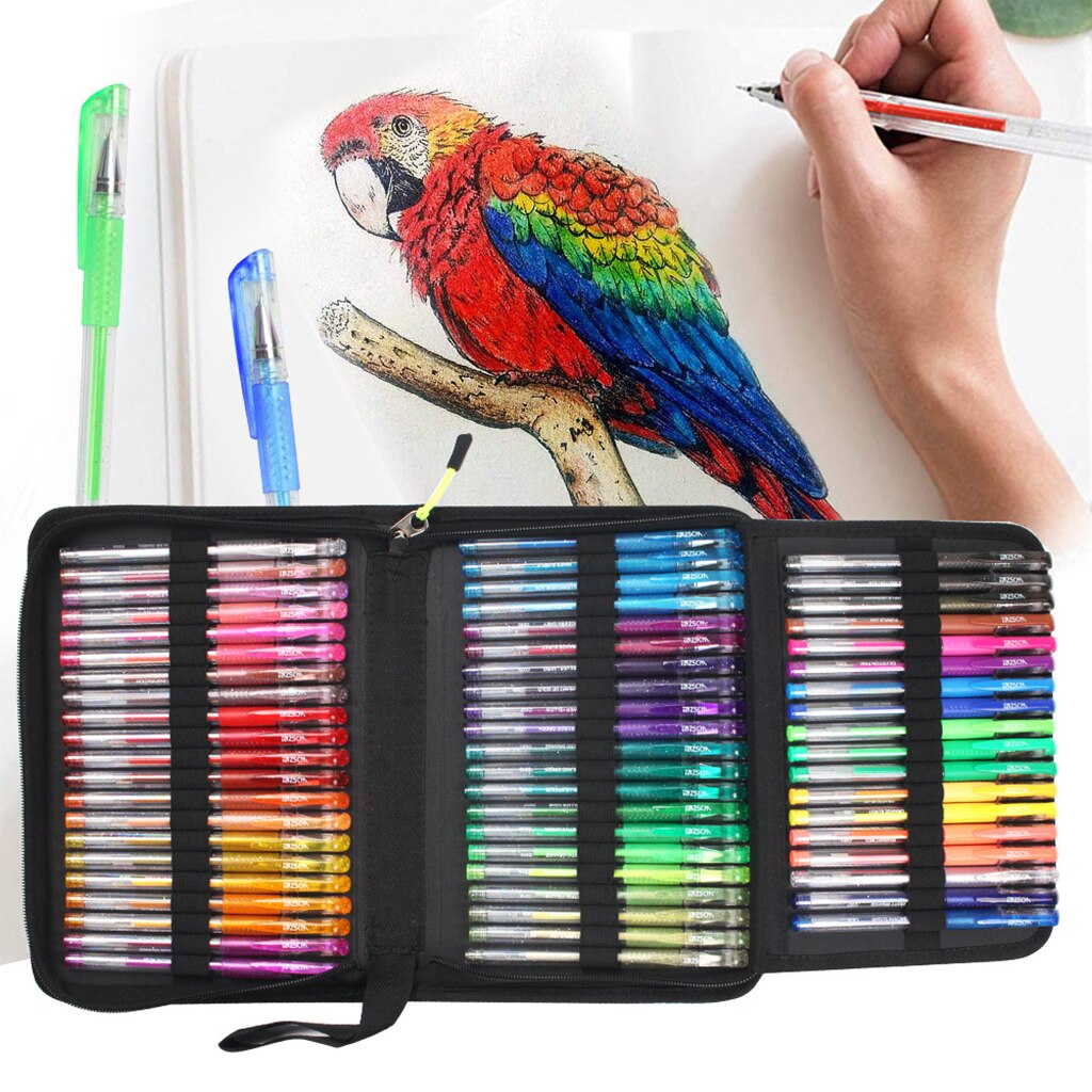 thumbnail image 2 of Languo 168 Pcs Gel Pens For Adults Coloring Books, 162 Colors Gel 2 of 14