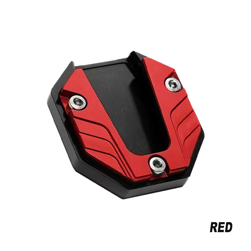 Universale Scooter moto bici cavalletto Extender piede supporto laterale estensione Pad piastra di supporto antiscivolo Base allargata: Rosso