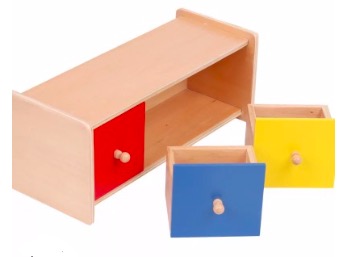 Montessori scatola di permanente per oggetti in legno con vassoio e palla gioco di abbinamento famiglia per bambini giocattoli educativi fai-da-te aiuto didattico: 9