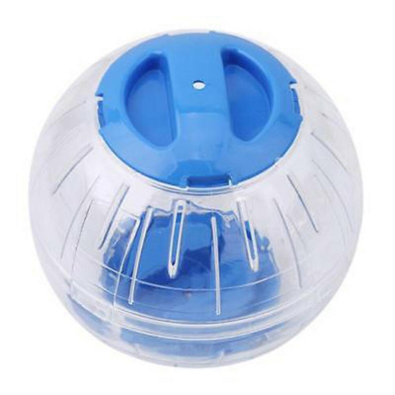 1pcs1 0/12cm Hamster cochon d'inde exercice boule en cours d'exécution Transparent poreux Simple opération en plastique jouet interactif pour animaux de compagnie: 1 pcs blue / L