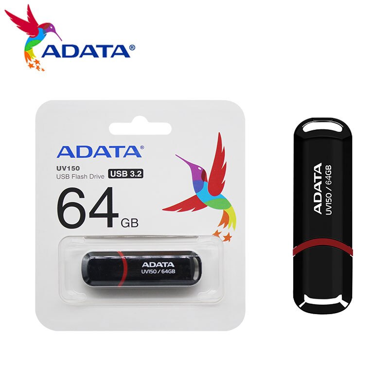 Original ADATA USB 3,2-Stick UV150 16GB 32GB 64GB 128GB High Speed Mini Tragbaren Schlüssel stick Mit Lanyard USB Disk Für PC