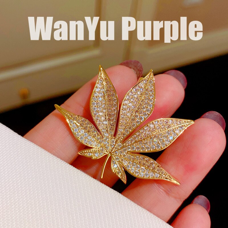 Broschen Für Frauen Ahorn Blatt Korsage Feder Stift Strickjacke Schal Schnalle Feine Schmuck Zubehör