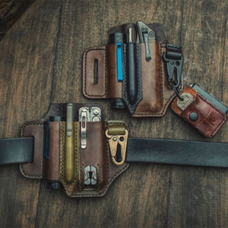Multitool Lederen Schede Pocket Organisator Opslag Riem Taille Tas Voor Camping BMF88