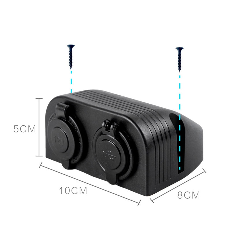 Dual Usb Auto-oplader Sigarettenaansteker Stopcontact Twee Gat Tent Base Voor Auto Vrachtwagen Motorcycle Boot Atv