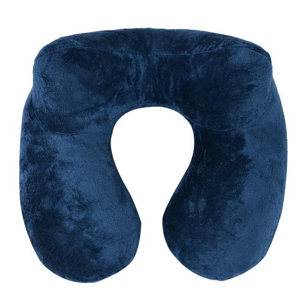 Adult Sleeping Neck-Protecting Memory Foam Pillow With Solid Velvet Pillowcase For Bedroom Office Travel Cervical Therapy Pillow: B-blue