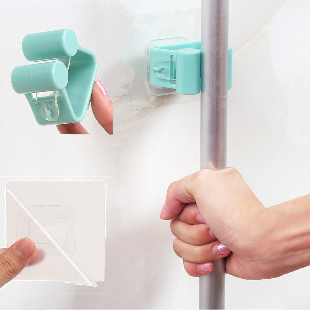 Keuken aan de muur gemonteerde dweilrekken houder borstelhanger badkamer opbergorganizer opberghaken houders keukengereedschap