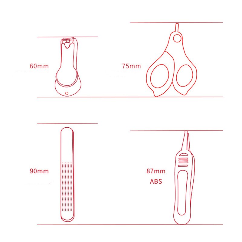 Baby Nail Care Set Suits Kit Cartoon Animal Infant Finger Trimmer Scissors Nail Clippers Storage Box for Travel