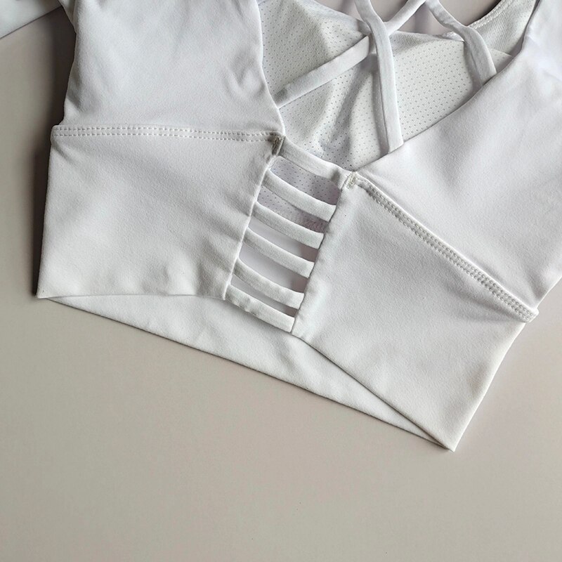 Yoga Shirts Workout Open Back Top Lange Mouw Crop Top Vrouwen Lente Herfst Gym Cross Terug Sport Shirt Korte Mouw zomer