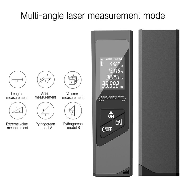 Digital Rangefinder Distance Meter 0.05-40M Rangefinder Range Finder Build Measure Device Ruler Waterproof Test Tool
