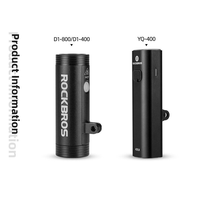 ROCKBROS 400/800 Lumen Bike Front Light Rainproof Bicycle LED Light Flashlight USB Charging MTB Road bike HeadLight Floodlight