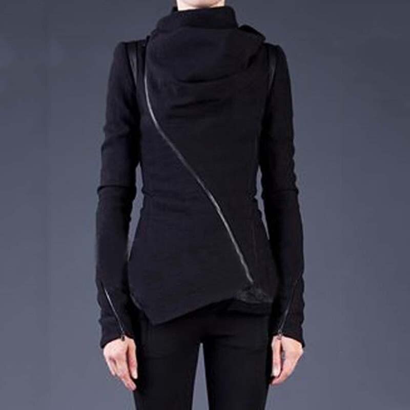 Vrouwen Wol Korte Jassen Jas Overjas Poncho Mode Vrouwen Sjaal Kraag Jas Rits Up Vrouwelijke Lange Mouw Uitloper Jas YF211