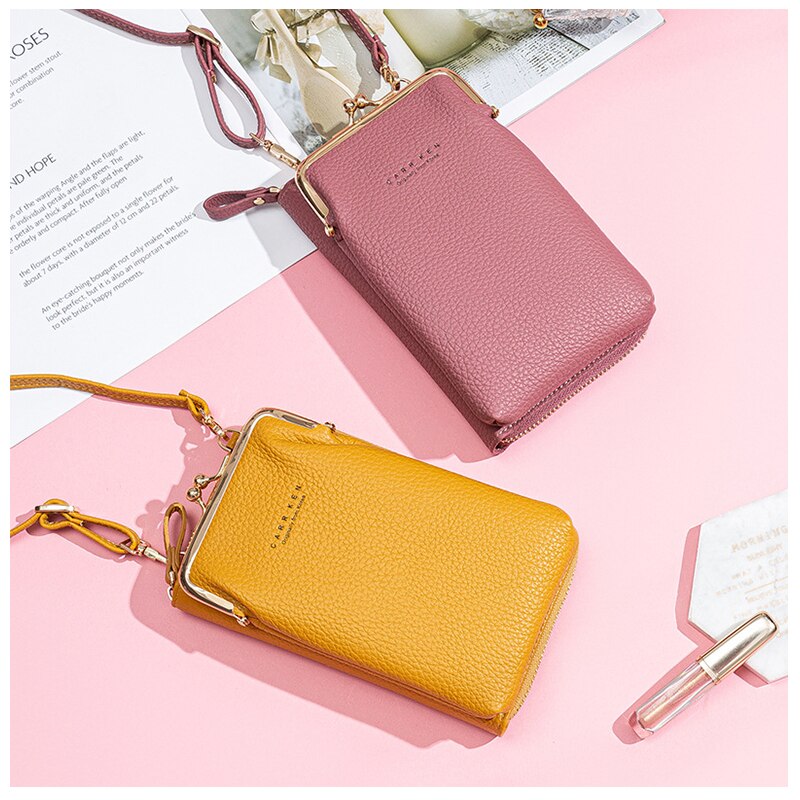Zebella Telefon Tasche PU Leder Reise Tragbare Schulter Tasche Damen Geldbörsen Luxus Umhängetasche Umhängetasche