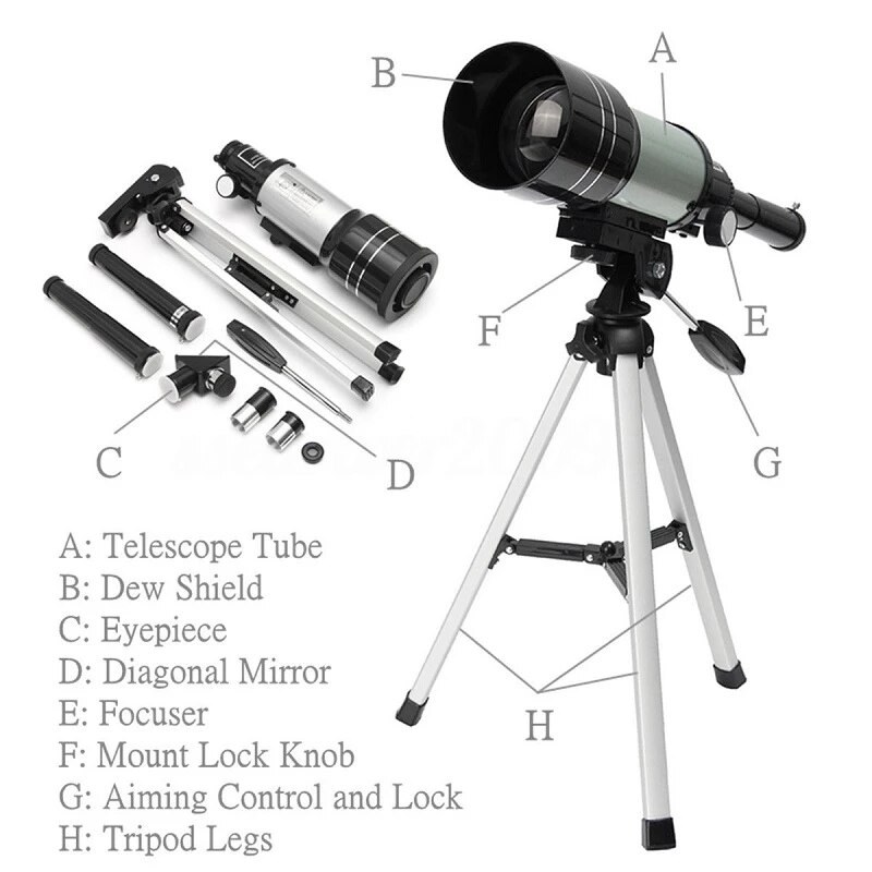 Professionele Astronomische Telescoop Night Voor Hd Bekijken Ruimte Ster Maan