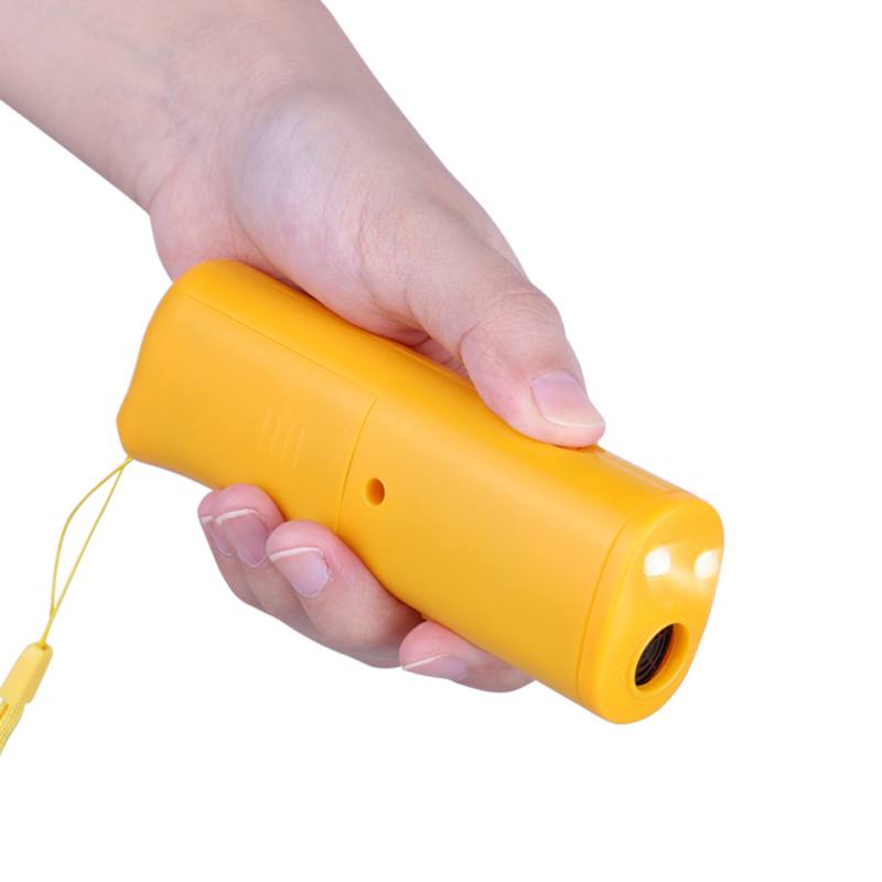 Pet Anti Dog Barking Pet Trainer LED Light Ultrasonic Gentle Chase Training Double Head TrumpetNew lydg: WQ0164