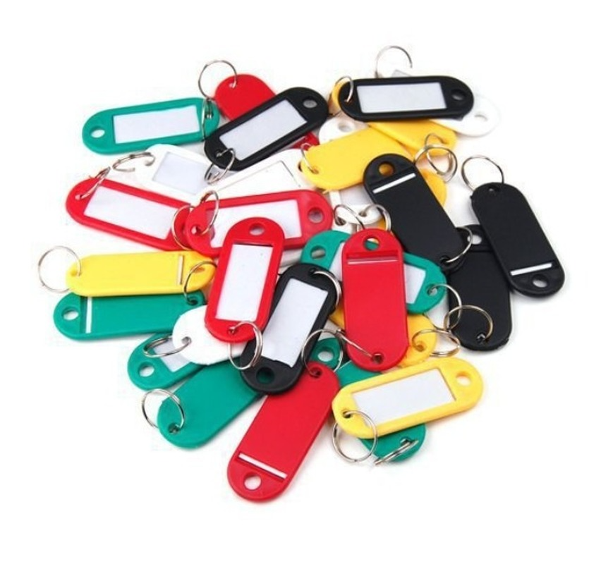 5PCS Colour Plastic Key Card Badge Key Holder Keychain Organizer Luggage ID Label Key Rings Name Cards