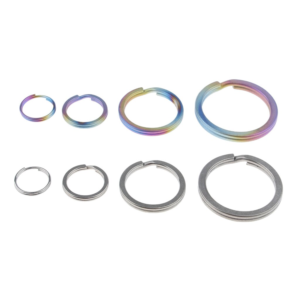 Titanium Round Split Ring Key Rings Keychain Buckle Clip Hook Loop Hoop for Outdoor Car Home Keys Organization,Arts Crafts